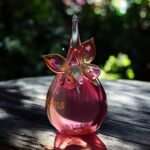 GU2009 | Urne et papillon en verre transparent rose personnalisé