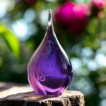 GU2013 | Urne aus lila transparentem Glas personalisiert