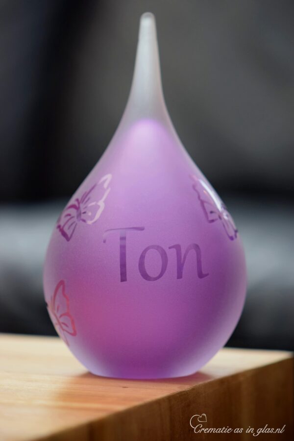 GU2012 | Urntje van paars glas gepersonaliseerd - Afbeelding 4