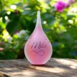 GU2011 | Urne en verre rose et bleu personnalisée