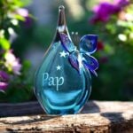 GU2004 | Urne et papillon en verre transparent bleu personnalisé