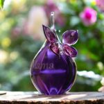 GU2001 | Urn and butterfly of purple transparent glass personalized