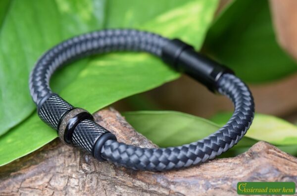 HSSA1063 | Cremation ashes men's memorial bracelet sailrope