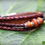 HSLA3029 | Crematie as heren gedenk armband Leder