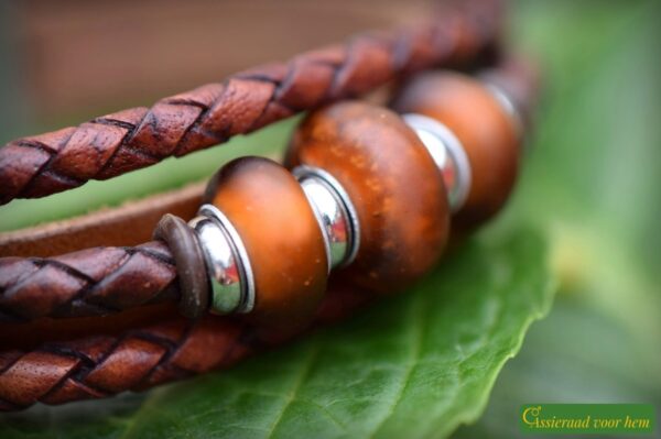 HSLA3029 | Cremation ashes men's memorial bracelet Leather - Image 8