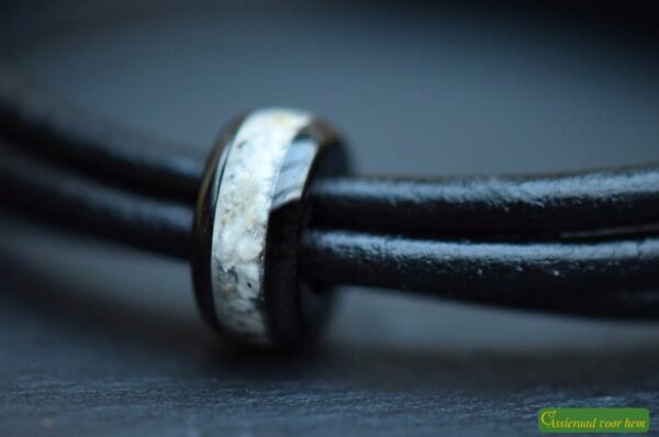 HSLA3030 | Cremation ashes men's memorial bracelet Leather - Image 4