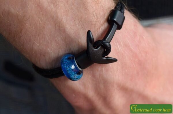 HSLA3031 | Crematie as heren gedenk armband Leder - Afbeelding 6