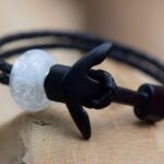 HSLA3024 | Cremation cendres homme bracelet commémoratif Cuir