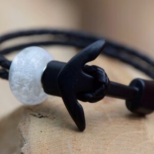 HSLA3024 | Cremation ashes men's memorial bracelet Leather