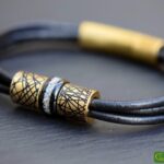 HSLA3033 | Crematie as heren gedenk armband Leder