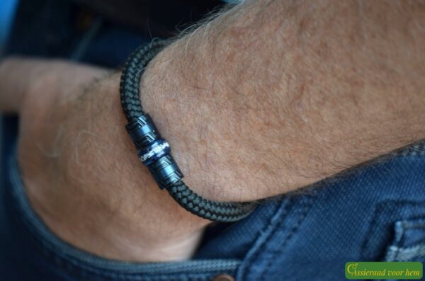 HSSA1057 | Crematie-as heren gedenk armband sailrope - Afbeelding 3