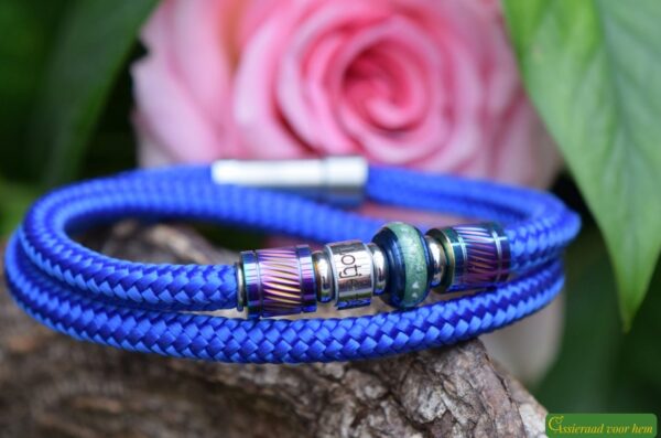HSSA1038 | Crematie-as heren gedenk armband sailrope