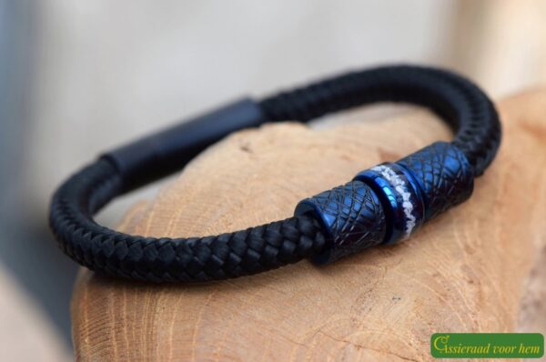 HSSA1059 | Cremation ashes men's memorial bracelet sailrope - Image 2