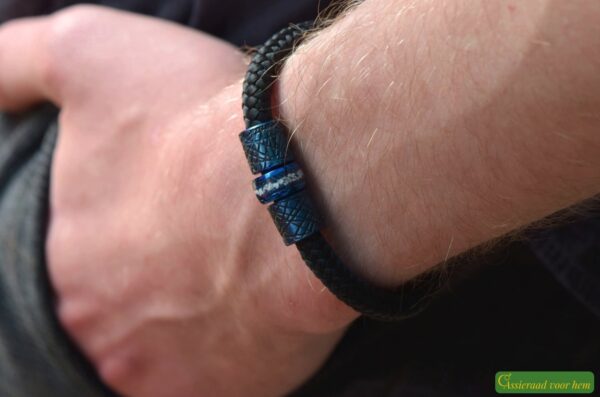 HSSA1059 | Cremation ashes men's memorial bracelet sailrope - Image 3