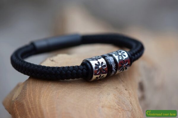 HSSA1037 | Crematie-as heren gedenk armband sailrope - Imagen 2