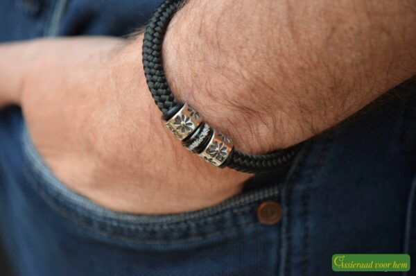 HSSA1037 | Crematie-as heren gedenk armband sailrope - Imagen 3