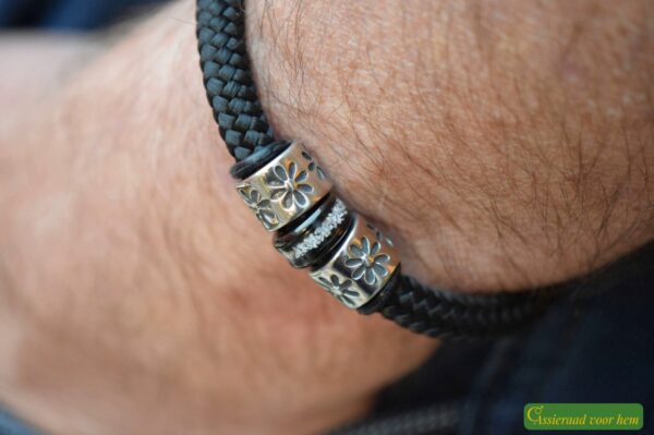 HSSA1037 | Crematie-as heren gedenk armband sailrope - Imagen 4