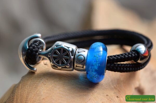 HSSA1039 | Crematie-as heren gedenk armband sailrope