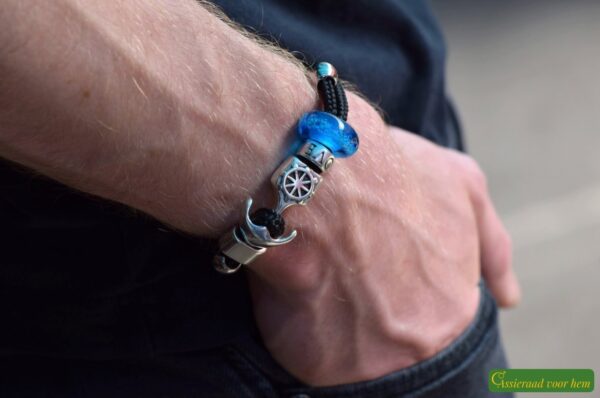 HSSA1039 | Crematie-as heren gedenk armband sailrope - Imagen 2