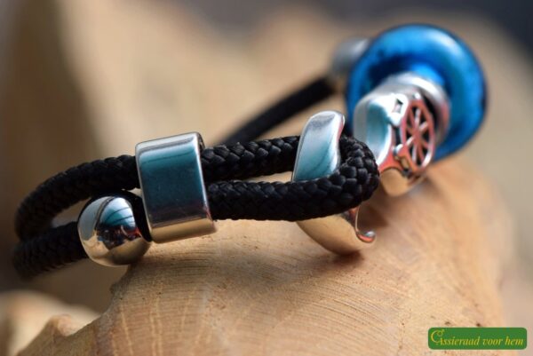 HSSA1039 | Crematie-as heren gedenk armband sailrope - Imagen 3