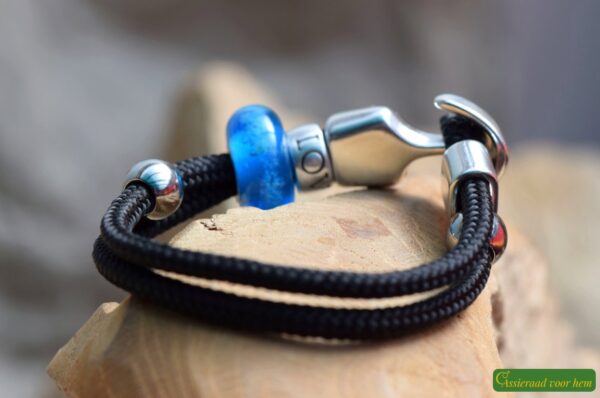 HSSA1039 | Crematie-as heren gedenk armband sailrope - Imagen 4