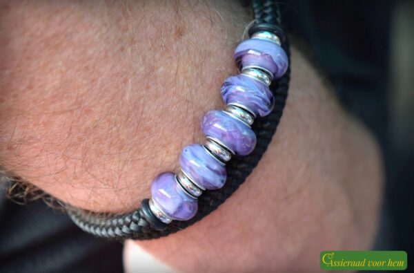 HSSA1061 | Crematie-as heren gedenk armband sailrope - Afbeelding 6