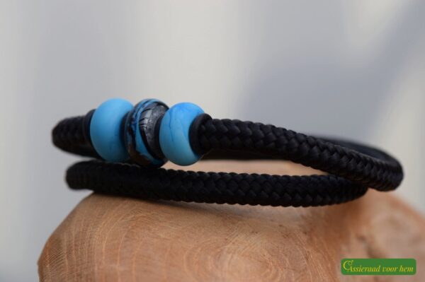 HSSA1062 | Crematie-as heren gedenk armband sailrope - Afbeelding 2