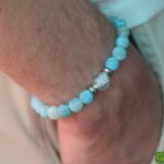 HSNA4013 | Crematie-as heren gedenk armband natuursteen