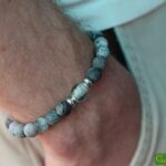 HSNA4016 | Crematie-as heren gedenk armband natuursteen