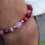 HSNA4019 | Cremation ashes men's memorial bracelet natural stone