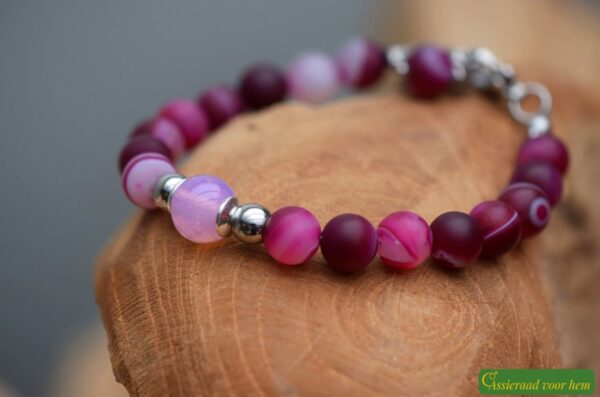 HSNA4019 | Cremation ashes men's memorial bracelet natural stone - Image 2