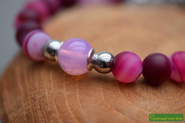 HSNA4019 | Cremation ashes men's memorial bracelet natural stone - Image 3