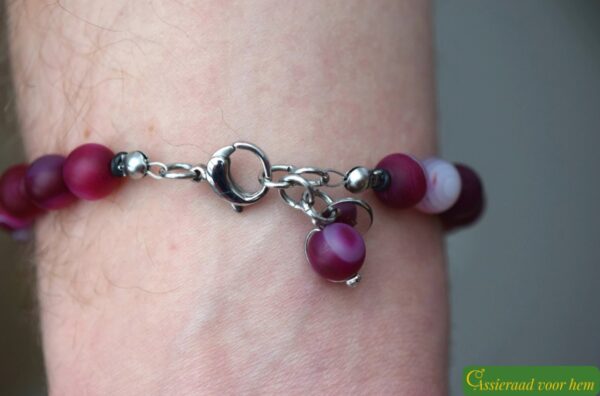 HSNA4019 | Cremation ashes men's memorial bracelet natural stone - Image 6