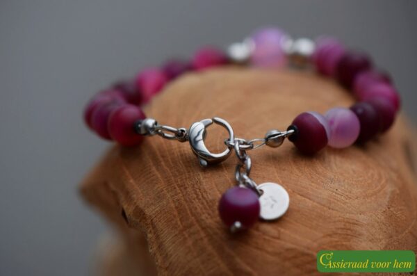 HSNA4019 | Cremation ashes men's memorial bracelet natural stone - Image 7