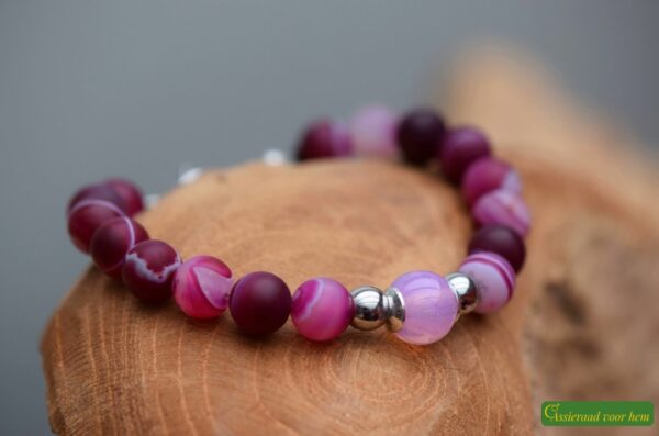 HSNA4019 | Cremation ashes men's memorial bracelet natural stone - Image 8