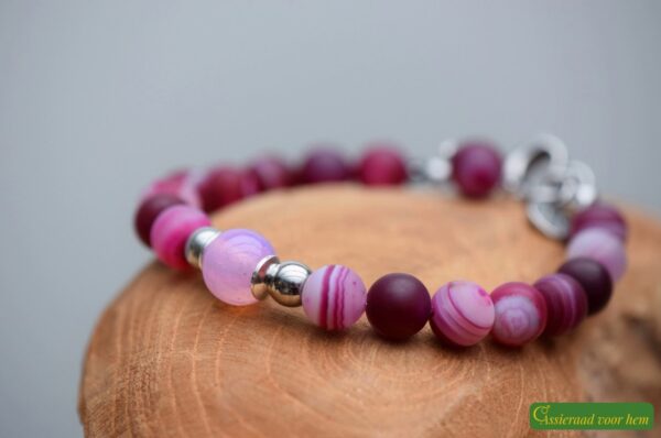 HSNA4019 | Cremation ashes men's memorial bracelet natural stone - Image 9
