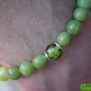HSNA4012 | Crematie-as heren gedenk armband natuursteen