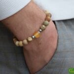 HSNA4014 | Feuerbestattung Asche Herren Gedenkarmband Naturstein