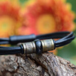 HSLA3040 | Cremation ashes men's memorial bracelet Leather