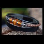 HSLA3039 | Cremation cendres homme bracelet commémoratif Cuir