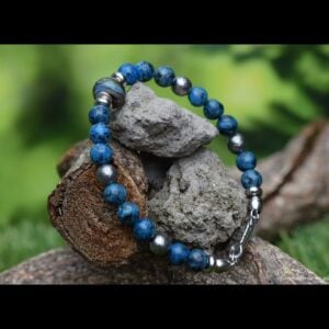 HSNA4020 | Crematie-as heren gedenk armband natuursteen