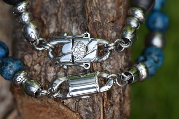 HSNA4020 | Cremation ashes men's memorial bracelet natural stone - Image 3
