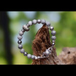 HSNA4021 | Cremation ashes men's memorial bracelet natural stone