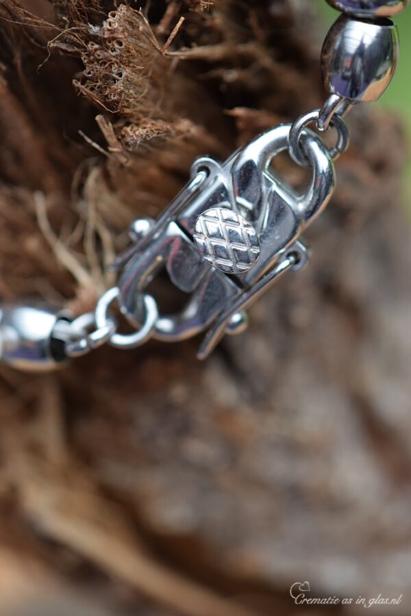 HSNA4021 | Cremation ashes men's memorial bracelet natural stone - Image 6