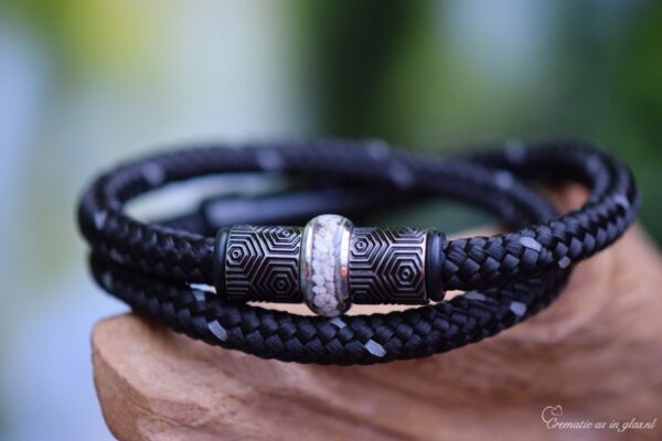 HSSA1070 | Crematie-as heren gedenk armband sailrope - Afbeelding 2