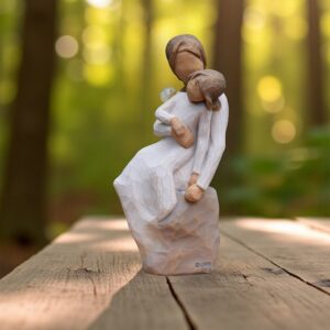 Willow Tree beeldje Mother and Daughter met glazen mini-urn voor crematie-as of haarlok
